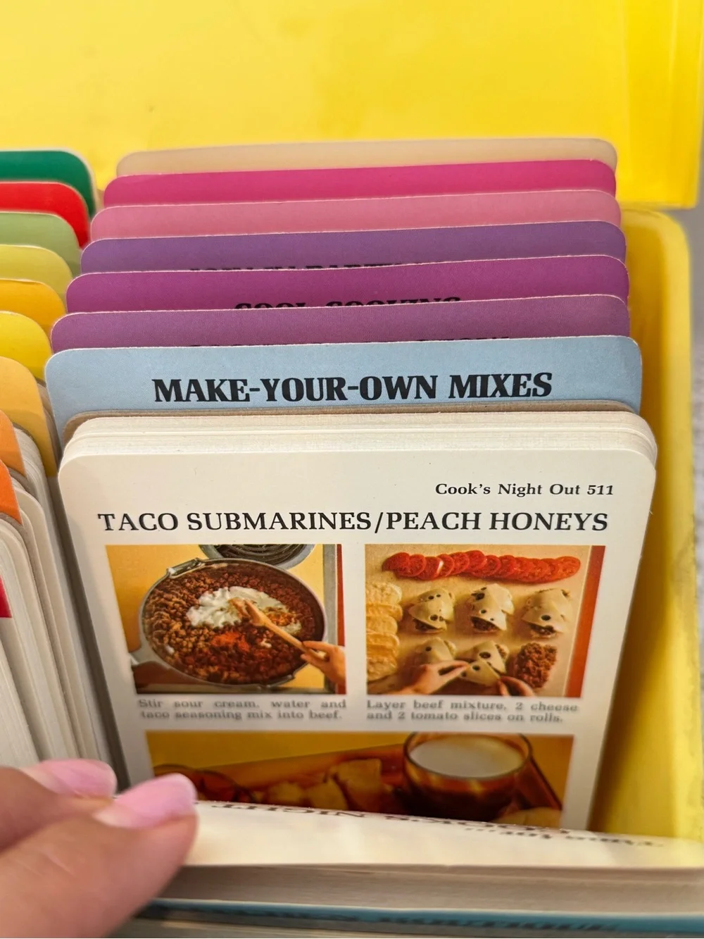 Vintage Betty Crocker Step by Step Recipe Card Collection in Yellow Box